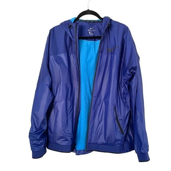 Nike jacket mens blue dri fit Nike jacket size large